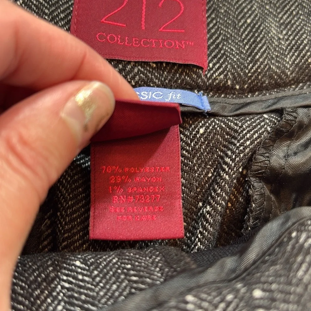 212 Collection Chevron Classic Fit Trouser Dress Pants sz 16P